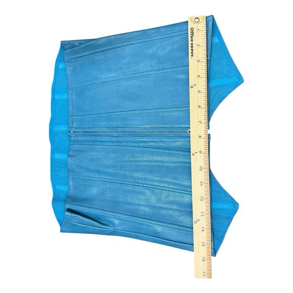 MIAOU Strapless Corset Size Medium Blue Vegan Leather Zipper Top - Picture 4 of 7